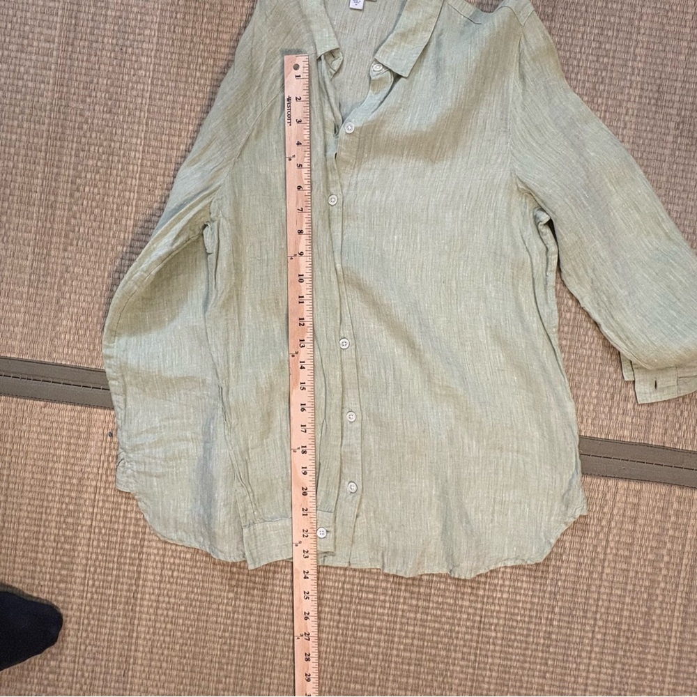 J. Jill Sage Green Button-Down Shirt M - Picture 6 of 9